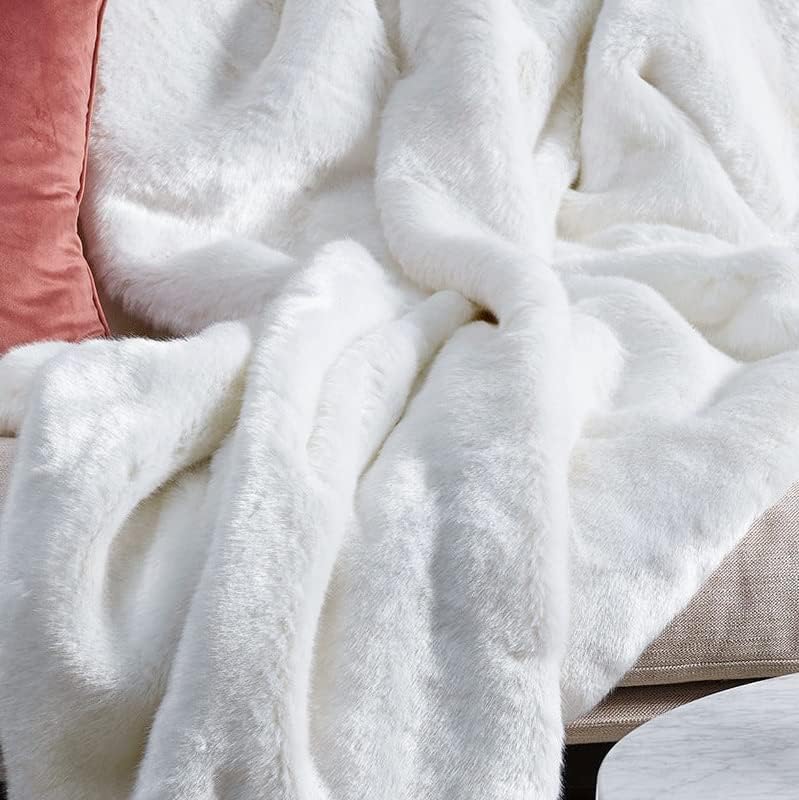 White Shaggy Bunny Fur Rugs for Living Room Washable Furry Area Rugs for Bedroom Nursery Rug 3x5 Teen Room Décor Boho Rug